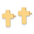 14K Yellow Gold Polished Cross Stud Earrings, 10.5 mm - View 2