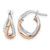 14K Two-Tone Gold White and Rose Gold Fancy Hoops Earrings, 15.87 mm