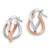 14K Two-Tone Gold White and Rose Gold Fancy Hoops Earrings, 15.87 mm - View 2