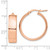 14K Rose Gold 7 x 24 mm High Polished Tube Hoop Earrings - View 4