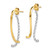 14K Two-Tone Gold Polished & Twisted Front & Back Post Drop Earrings - View 2