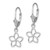 Rhodium-Plated 14K White Gold Polished Cut-Out Plumeria Flower Leverback Drop Earrings, 28.5 mm - View 2