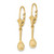 14K Yellow Gold Polished Tennis Racquet with Ball Dangle Leverback Drop Earrings, 31.22 mm - View 2