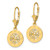 14K Yellow Gold Mini Nautical Compass Dangle Leverback Drop Earrings, 31.5 mm - View 2