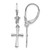 Rhodium-Plated 14K White Gold Polished Cross Dangle Leverback Drop Earrings, 30.25 mm
