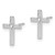 Rhodium-Plated 14K White Gold Cross Stud Earrings, 10.95 mm - View 2