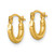 14K Yellow Gold 2.00 x 10.00 mm Polished Round Tube Hoop Earrings, 10.75 mm Long - View 2