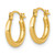 14K Yellow Gold 2.00 x 12.00 mm Polished Round Tube Hoop Earrings, 13 mm Long - View 2