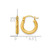 14K Yellow Gold 2.00 x 12.00 mm Polished Round Tube Hoop Earrings, 13 mm Long - View 3