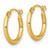 14K Yellow Gold 2.00 x 14.00 mm Polished Round Tube Hoop Earrings, 14.5 mm Long - View 2