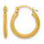 14K Yellow Gold 1.75 x 14.00 mm Polished And Textured Knife-Edge Tube Hoop Earrings, 16 mm Long