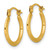 14K Yellow Gold 1.75 x 14.00 mm Polished And Textured Knife-Edge Tube Hoop Earrings, 16 mm Long - View 2