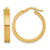 14K Yellow Gold Hollow Polished and Grooved 4.00 x 24 mm Tube Hoop Earrings