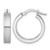 Rhodium-Plated 14K White Gold Hollow Polished and Grooved 4.00 x 18 mm Tube Hoop Earrings, 20 mm Long
