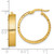 14K Yellow Gold Polished 5.0 x 22 mm Diamond-Cut Textured Tube Hoop Earrings, 24 mm Long - View 3