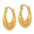 14K Yellow Gold Hollow Polished Fancy Scalloped Hollow Hoop Earrings, 15.3 mm - View 2