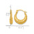 14K Yellow Gold Hollow Polished Fancy Scalloped Hollow Hoop Earrings, 15.3 mm - View 3
