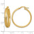 14K Yellow Gold Polished Greek Key Design Textured 4.00 x 28 mm Tube Hoop Earrings - View 3