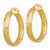 14K Yellow Gold Polished Greek Key Design Textured 4.00 x 24 mm Tube Hoop Earrings - View 2