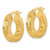 14K Yellow Gold Polished and Diamond-Cut 4.00 mm X 18 mm Square Tube Round Hoop Earrings, 19.5 mm Long - View 2