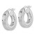 14K Yellow Gold with White Rhodium-Plated Polished and Diamond-Cut 4.00 mm X 18 mm Square Tube Round Hoop Earrings, 19.5 mm Long - View 2