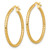 14K Yellow Gold Polished Diamond-Cut Textured 2.00 x 28 mm Tube Hoop Earrings, 30 mm Long - View 2