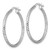 Rhodium-Plated 14K White Gold Polished Diamond-Cut Textured 2.00 x 28 mm Tube Hoop Earrings, 30 mm Long - View 2