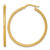 14K Yellow Gold Polished Diamond-Cut Textured 2.00 x 32 mm Tube Hoop Earrings, 34 mm Long