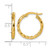 14K Yellow Gold Hollow Polished 2.3 x 19 mm Textured Tube Hoop Earrings, 17 mm Long - View 3