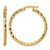 14K Yellow Gold Hollow Polished 2.3 x 30 mm Textured Tube Hoop Earrings