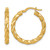 14K Yellow Gold Polished Diamond-Cut Twisted 3.00 x 25 mm Tube Hoop Earrings, 26 mm Long