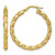 14K Yellow Gold Polished Diamond-Cut Twisted 3.00 x 30 mm Tube Hoop Earrings, 32 mm Long