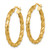 14K Yellow Gold Polished Diamond-Cut Twisted 3.00 x 30 mm Tube Hoop Earrings, 32 mm Long - View 2