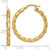14K Yellow Gold Polished Diamond-Cut Twisted 3.00 x 30 mm Tube Hoop Earrings, 32 mm Long - View 3