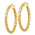 14K Yellow Gold Polished Diamond-Cut Twisted 3.00 x 35 mm Tube Hoop Earrings - View 2