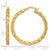 14K Yellow Gold Polished Diamond-Cut Twisted 3.00 x 35 mm Tube Hoop Earrings - View 3