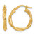 14K Yellow Gold Polished Twisted 2.75 x 20 mm Tube Hoop Earrings
