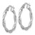 Rhodium-Plated 14K White Gold Polished Twisted 2.75 x 25 mm Tube Hoop Earrings, 26 mm Long - View 2