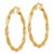 14K Yellow Gold Polished Twisted 2.75 x 35 mm Tube Hoop Earrings, 37 mm Long - View 2