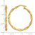 14K Yellow Gold Polished Twisted 2.75 x 35 mm Tube Hoop Earrings, 37 mm Long - View 3