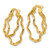 14K Yellow Gold Polished Wavy Double Circle Hoop Earrings, 22.4 mm - View 2