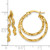 14K Yellow Gold Polished Wavy Double Circle Hoop Earrings, 22.4 mm - View 3