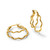 14K Yellow Gold Polished Wavy Double Circle Hoop Earrings, 22.4 mm - View 4