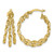 14K Yellow Gold Polished Three Strand Circle Twisted Hoop Earrings, 23 mm