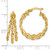 14K Yellow Gold Polished Three Strand Circle Twisted Hoop Earrings, 23 mm - View 3