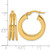 14K Yellow Gold Polished Triple Row 6.6 mm X 20 mm Square Tube Round Hoop Earrings - View 3
