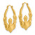 14K Yellow Gold Hollow Polished 24.00 mm Claddagh Hollow Hoop Earrings, 26.5 mm Long - View 2
