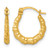 14K Yellow Gold Hollow Polished 13.00 mm Bamboo Hollow Hoop Earrings, 12.5 mm Long