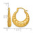 14K Yellow Gold Hollow Polished and Textured Scalloped Hollow Hoop Earrings, 18 mm - View 3