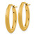 14K Yellow Gold Polished Knife-Edge 4 mm X 30 mm Puffed Oval Hoop Earrings, 30.35 mm Long - View 2